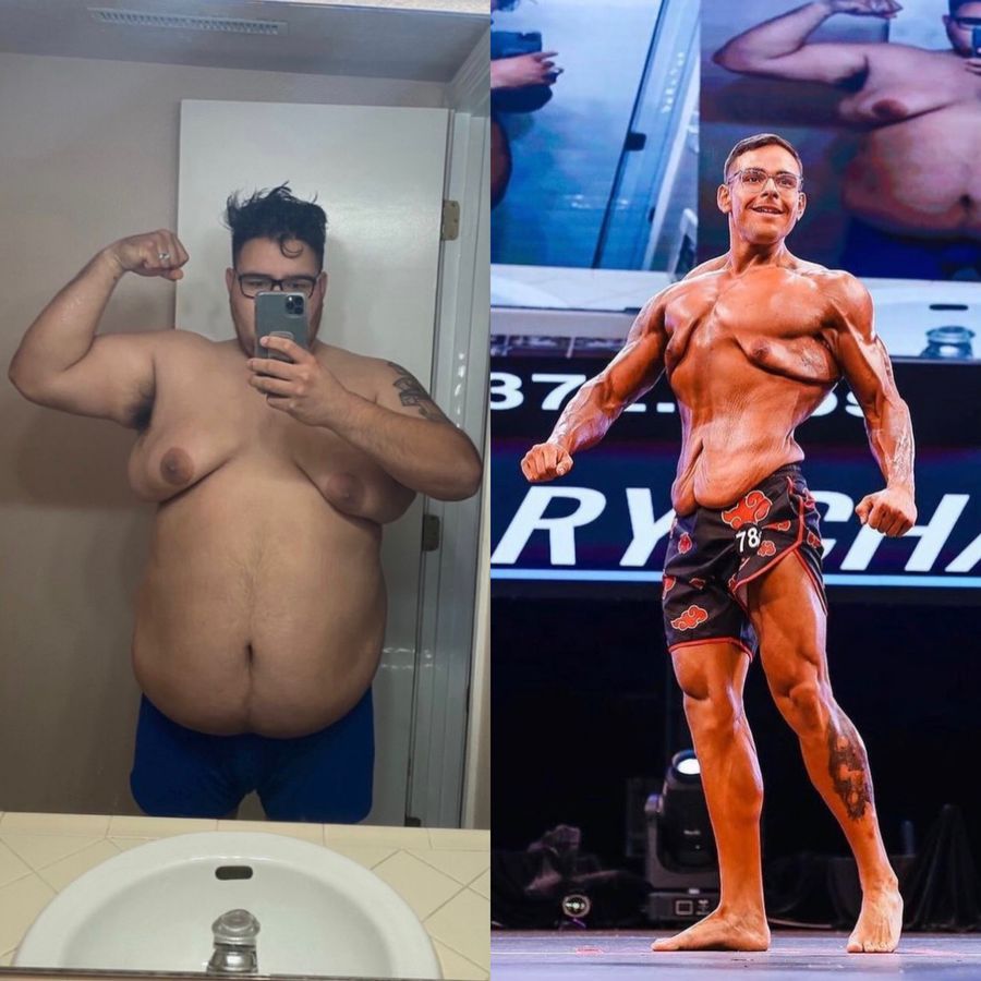 Tank before and after, full 2 year transformation to competing on stage